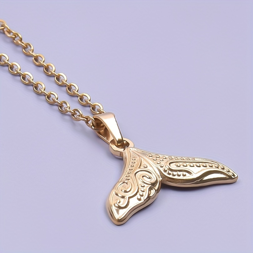 Women's 18K Plated Stainless Steel Fishtail Pendant Necklace